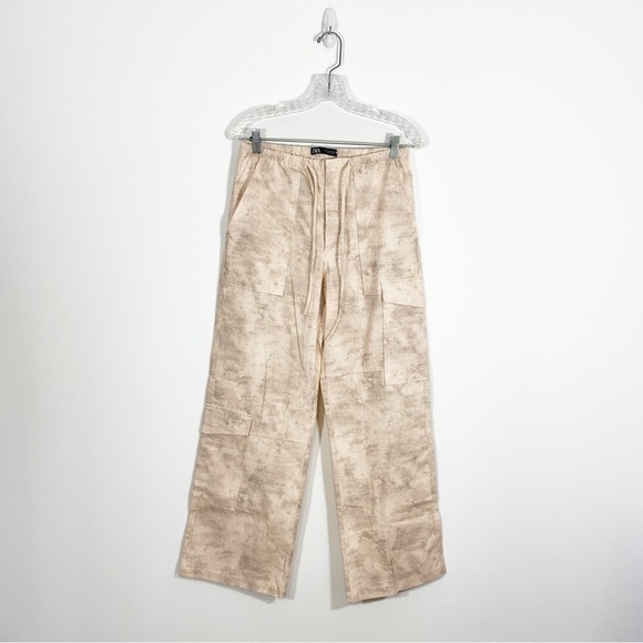 Zara Small Cargo Pants Printed High Waisted Pockets Baggy Y2K‎ Style - Picture 2 of 14